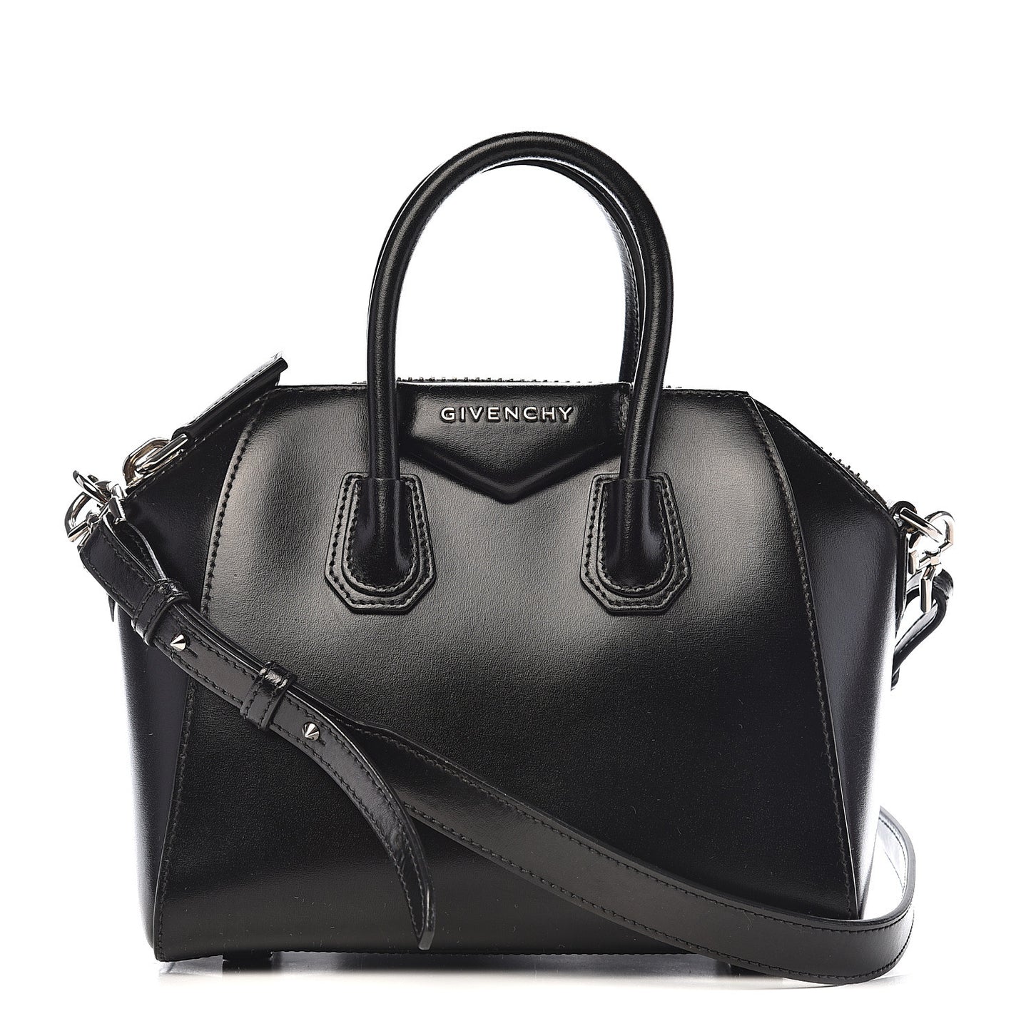 Shiny Lord Calfskin Mini Antigona Black