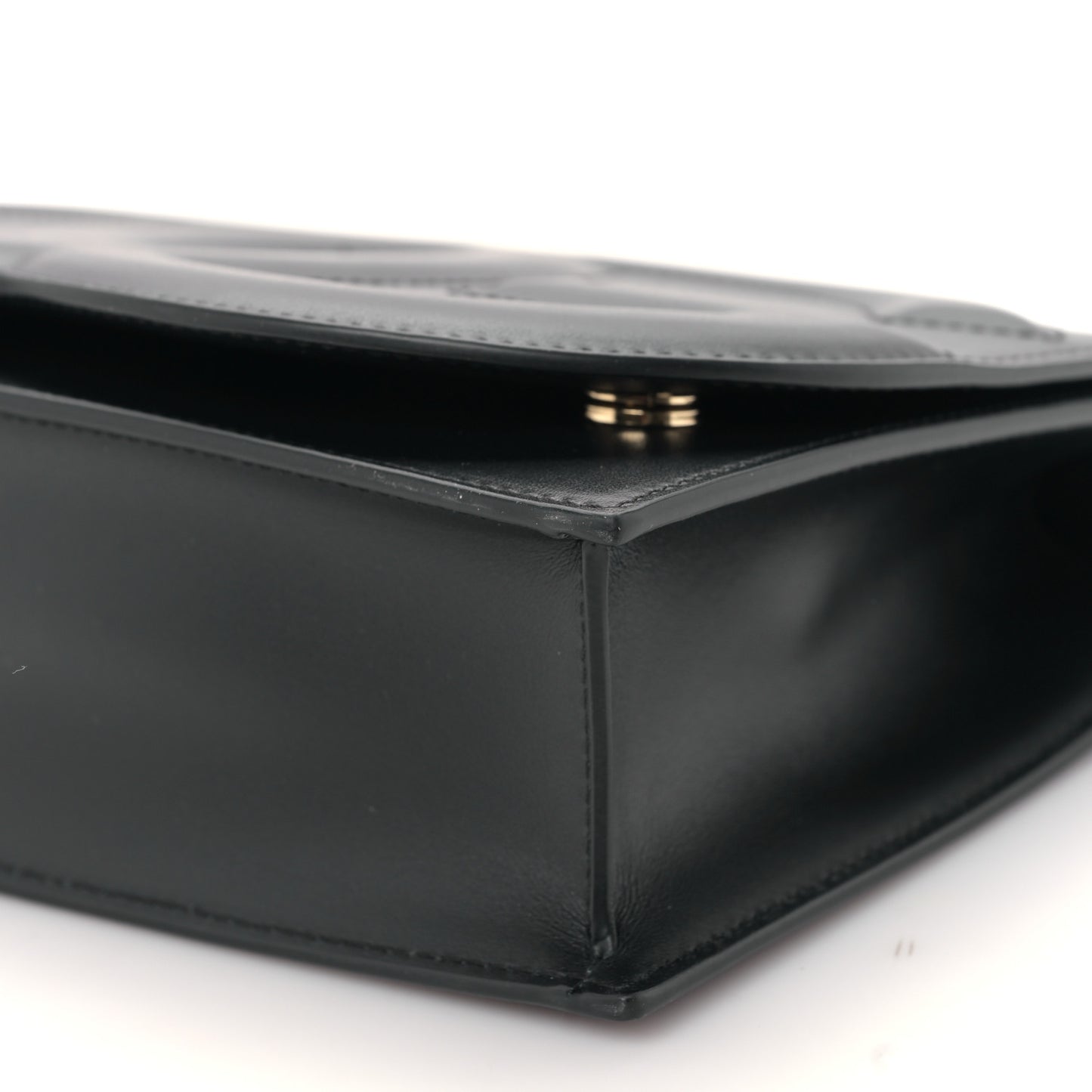 Calfskin DG Logo Flap Crossbody Bag Black