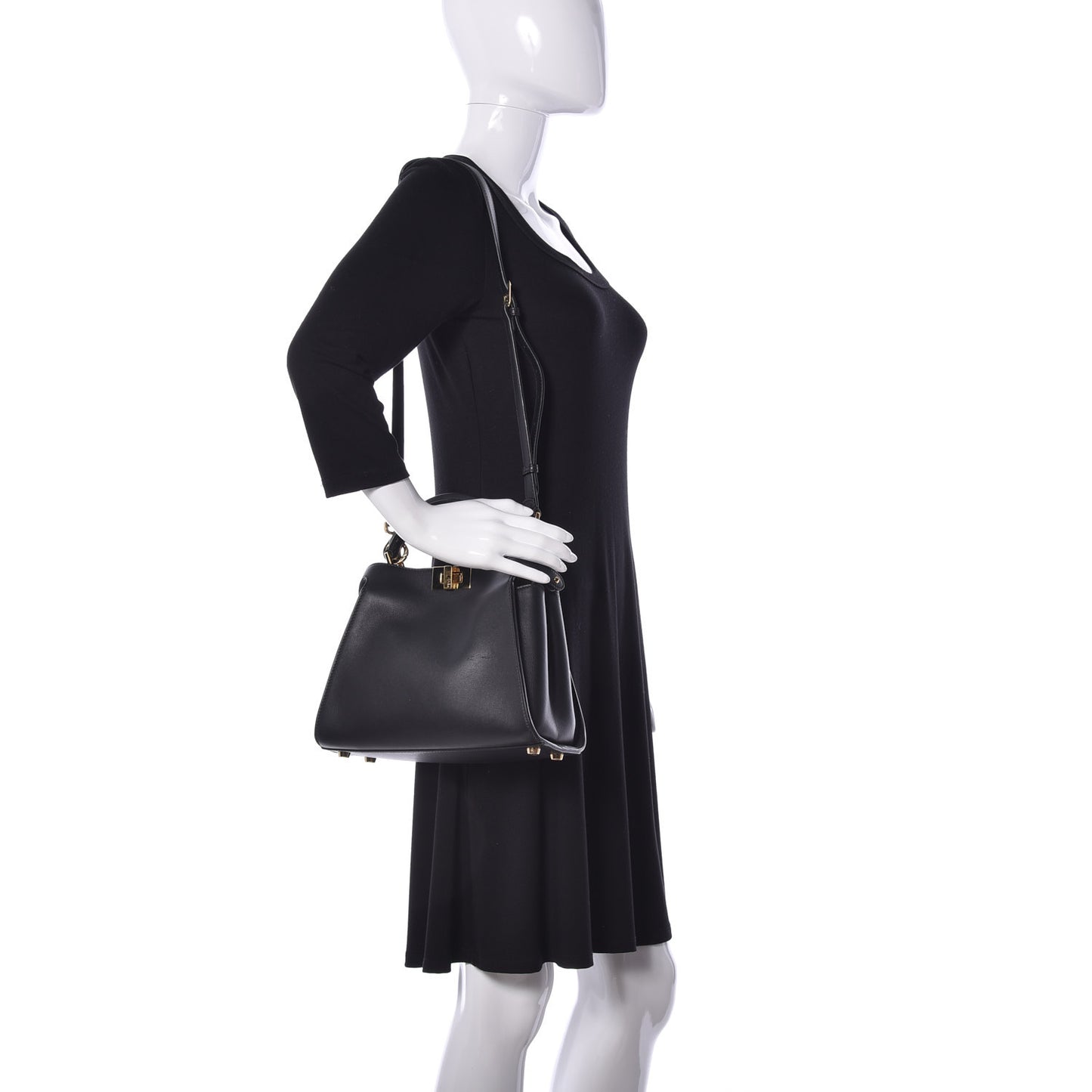 Vitello Tahiti Burro Medium Peekaboo Iconic Essentially Satchel Black Corda