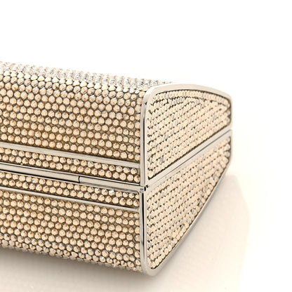 Judith Leiber Swarovski Crystal Top Handle Minaudiere Clutch Gold 8 of 8