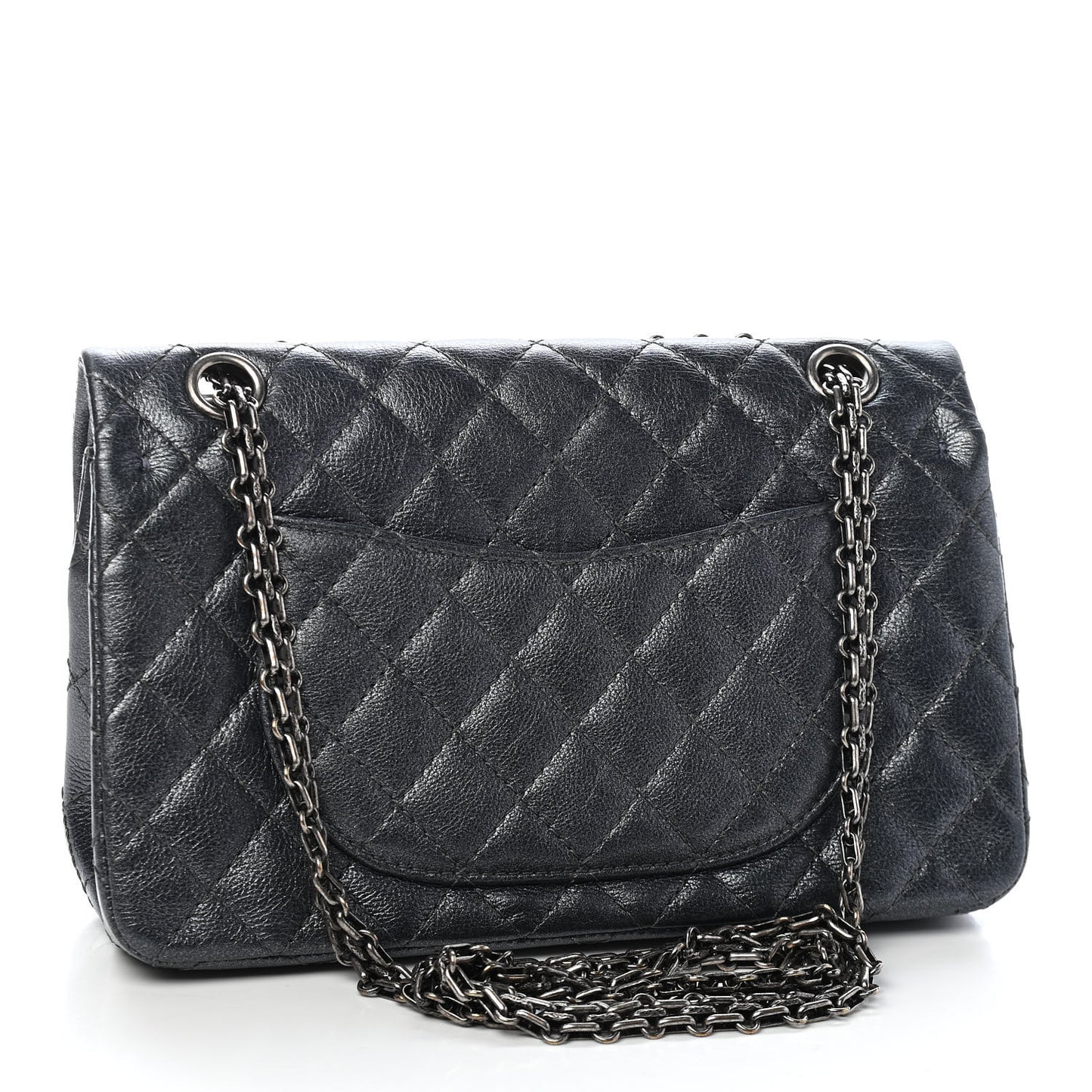 Metallic Sheepskin Quilted 2.55 Reissue 225 Flap Charcoal