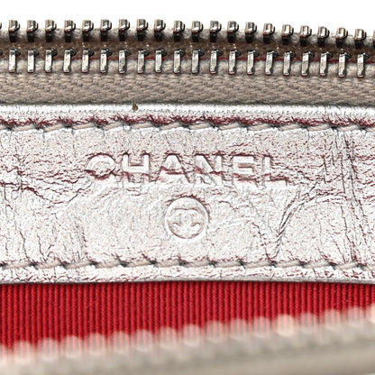 Chanel Metallic Lambskin Calfskin Quilted Small Gabrielle Clutch With Chain Silver 7 of 15