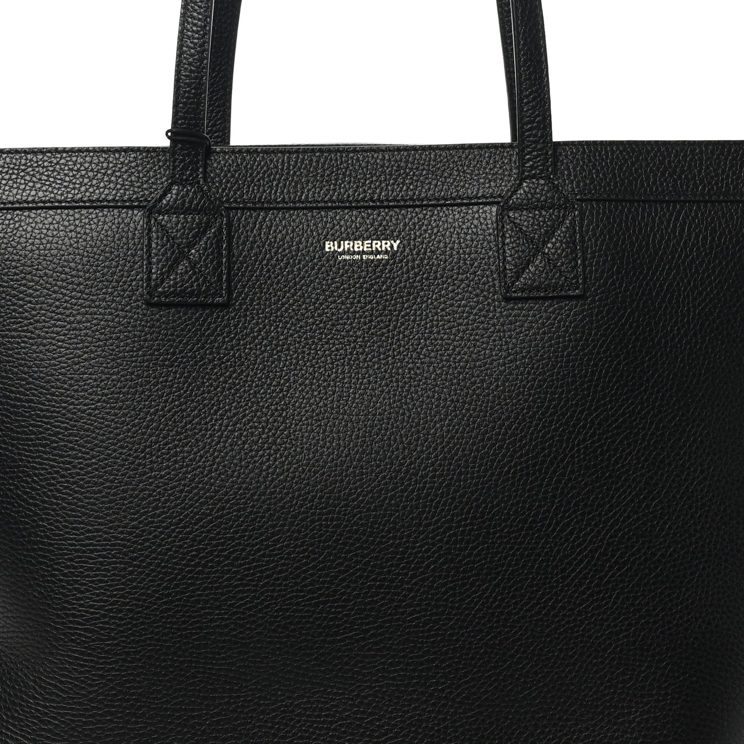Grainy Calfskin Medium London Tote Bag Black
