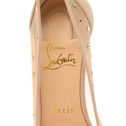 Christian Louboutin Suede Lame Crystal Strass Follies 70 Pumps 36.5 Light Silk 7 of 9