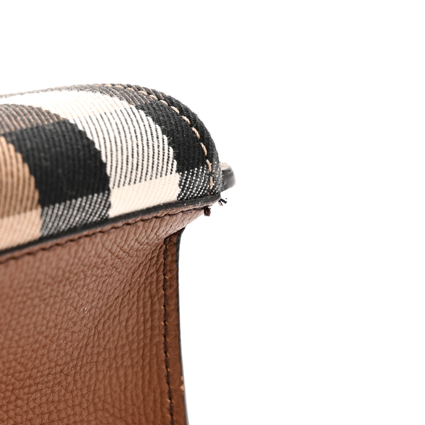 Derby Calfskin House Check Small Macken Crossbody Bag Tan
