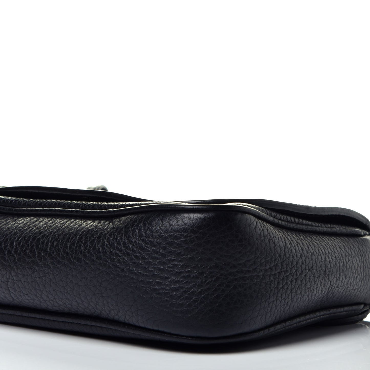Pebbled Calfskin Small Soho Flap Crossbody Black