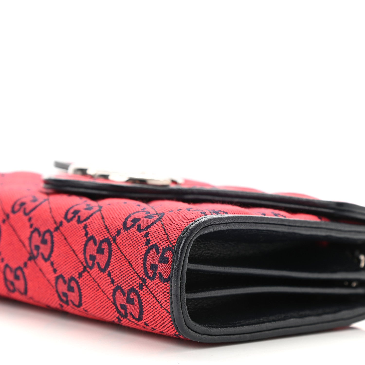Gucci Monogram Multicolor Matelasse Diagonal GG Marmont Chain Wallet Red Blue 10 of 10