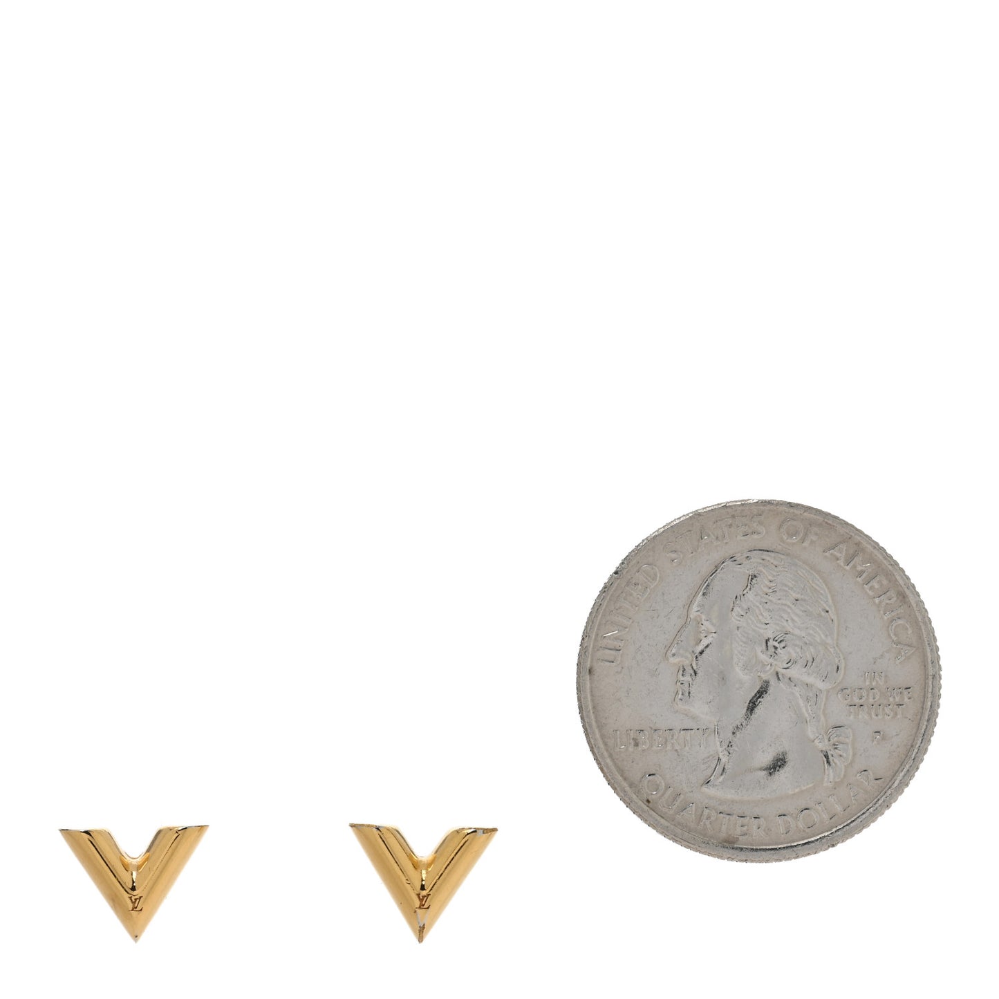Brass Essential V Stud Earrings Gold