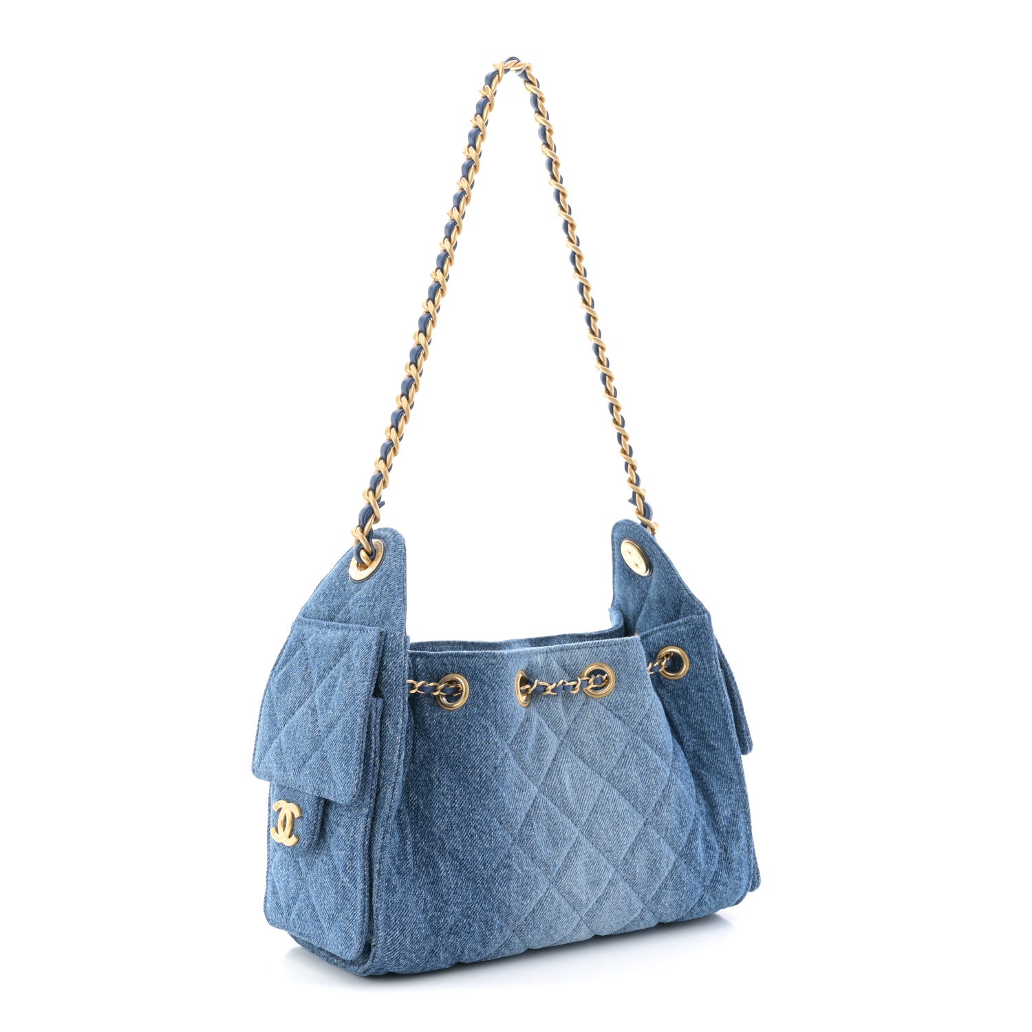 Chanel Washed Denim Quilted Mini Chanel 25 Handbag Blue 4 of 19