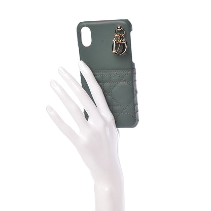 Christian Dior Lambskin Cannage Lady Dior Tech iPhone X XS Case Green 2 of 9