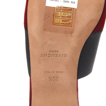Givenchy Calfskin Velvet Bedford Logo Mule Slides 35.5 Red Navy 7 of 8
