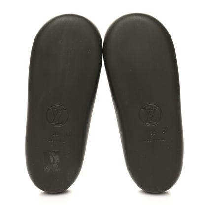 Louis Vuitton Matte Rubber Monogram Embossed Sunbath Slide Sandals 38 Khaki 5 of 7