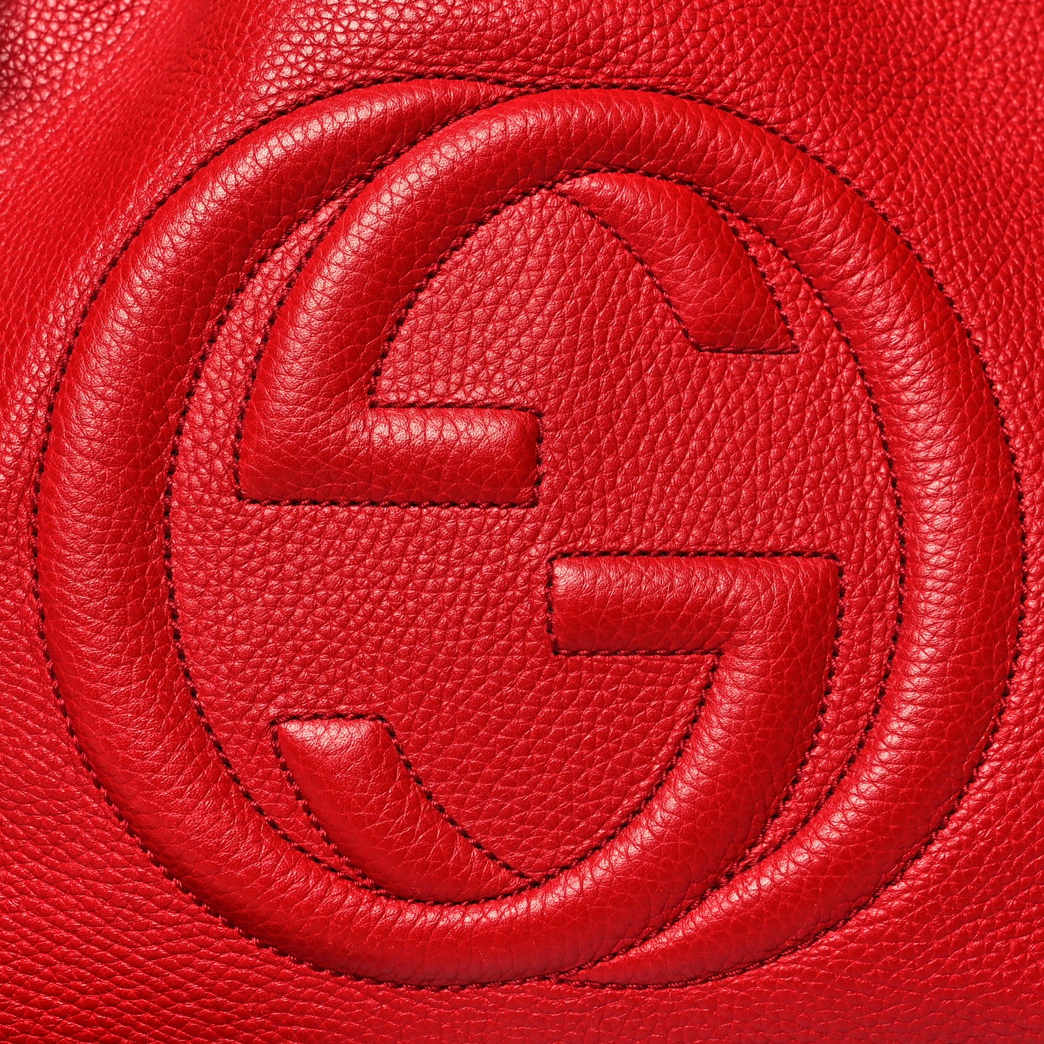 Gucci Pebbled Calfskin Medium Soho Chain Shoulder Bag Tabasco Red 8 of 13