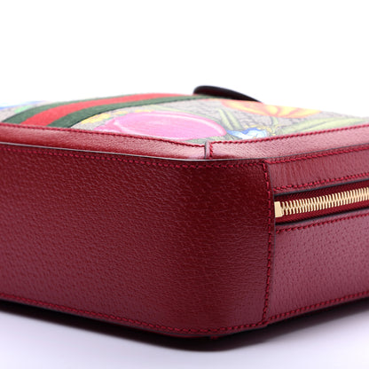 Gucci GG Supreme Monogram Flora Web Small Ophidia Top Handle Shoulder Bag Hibiscus Red 7 of 15