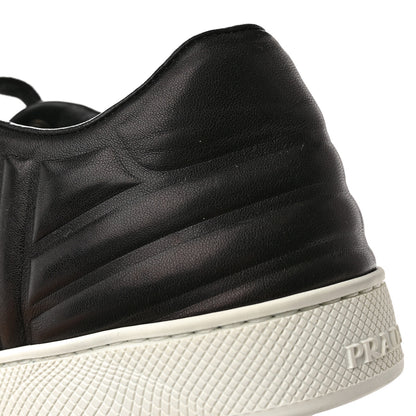 Prada Nappa Logo Embossed Womens Low Top Sneakers 39.5 Black White 9 of 10
