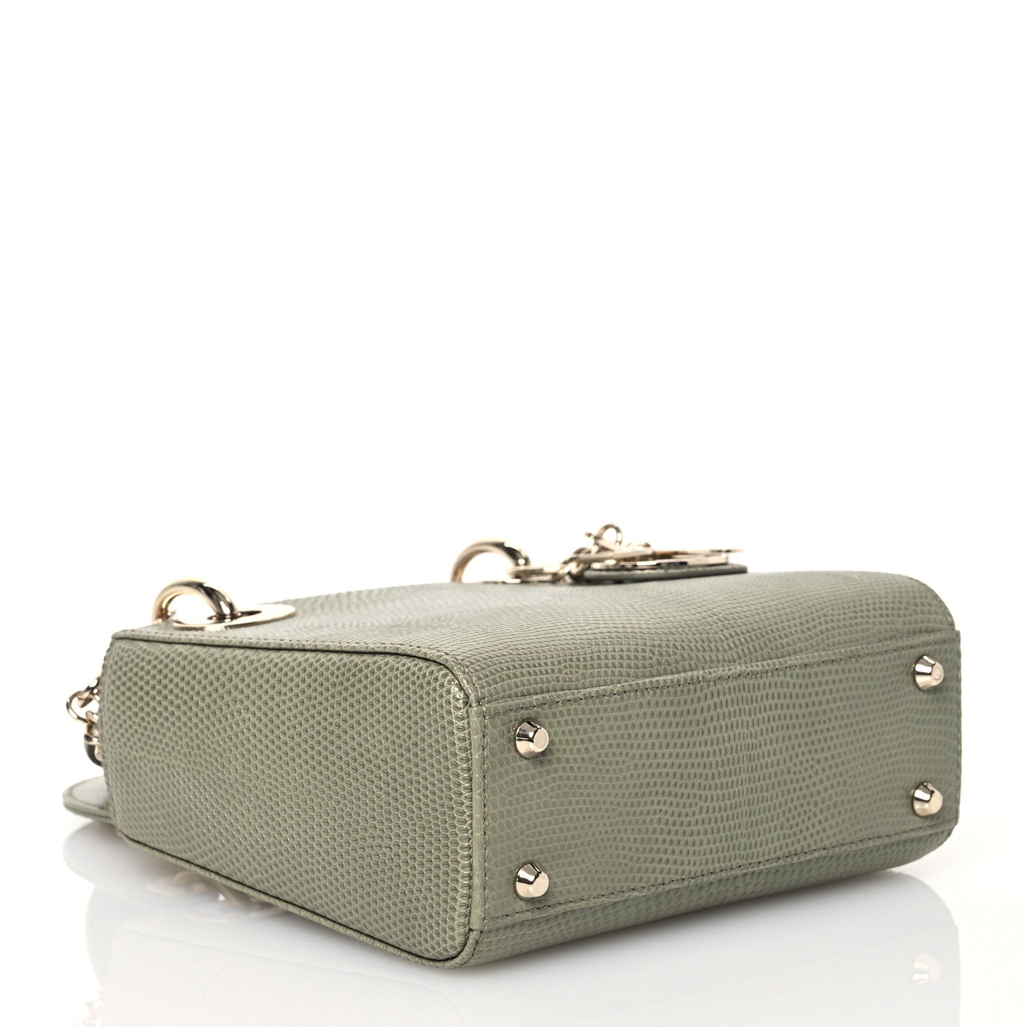 Christian Dior Lizard Mini Lady Dior  Vert Saule 4 of 16