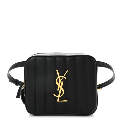 Saint Laurent Lambskin Matelasse Vicky Monogram Belt Bag Black 1 of 11