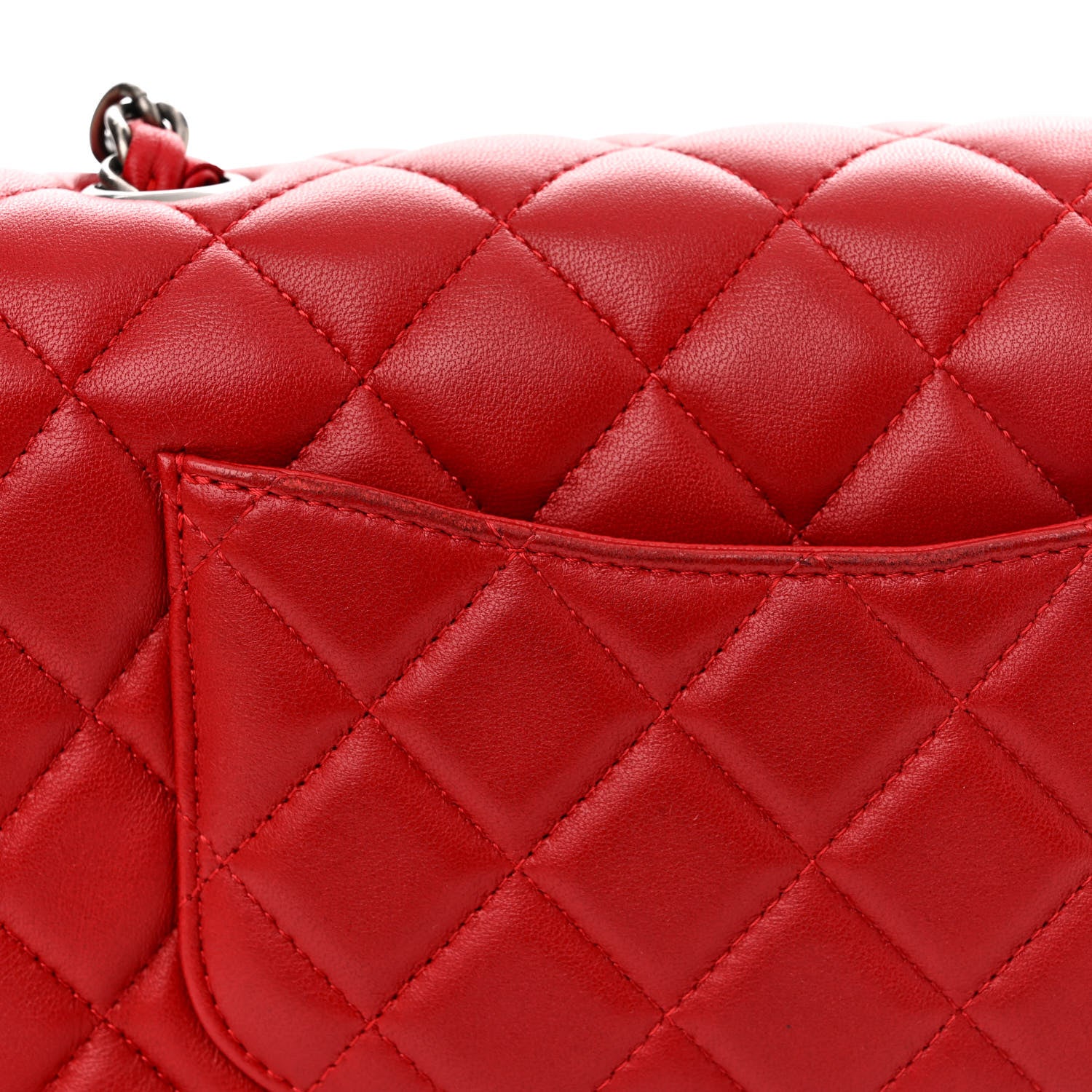 Chanel Lambskin Quilted Mini Rectangular Flap Red 12 of 15