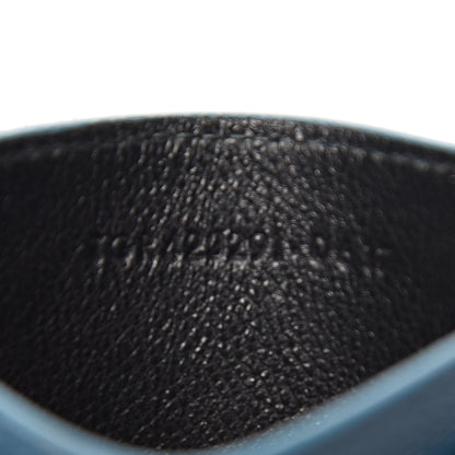 Saint Laurent Grain De Poudre Matelasse Chevron Monogram Credit Card Case Peacock Green 5 of 7