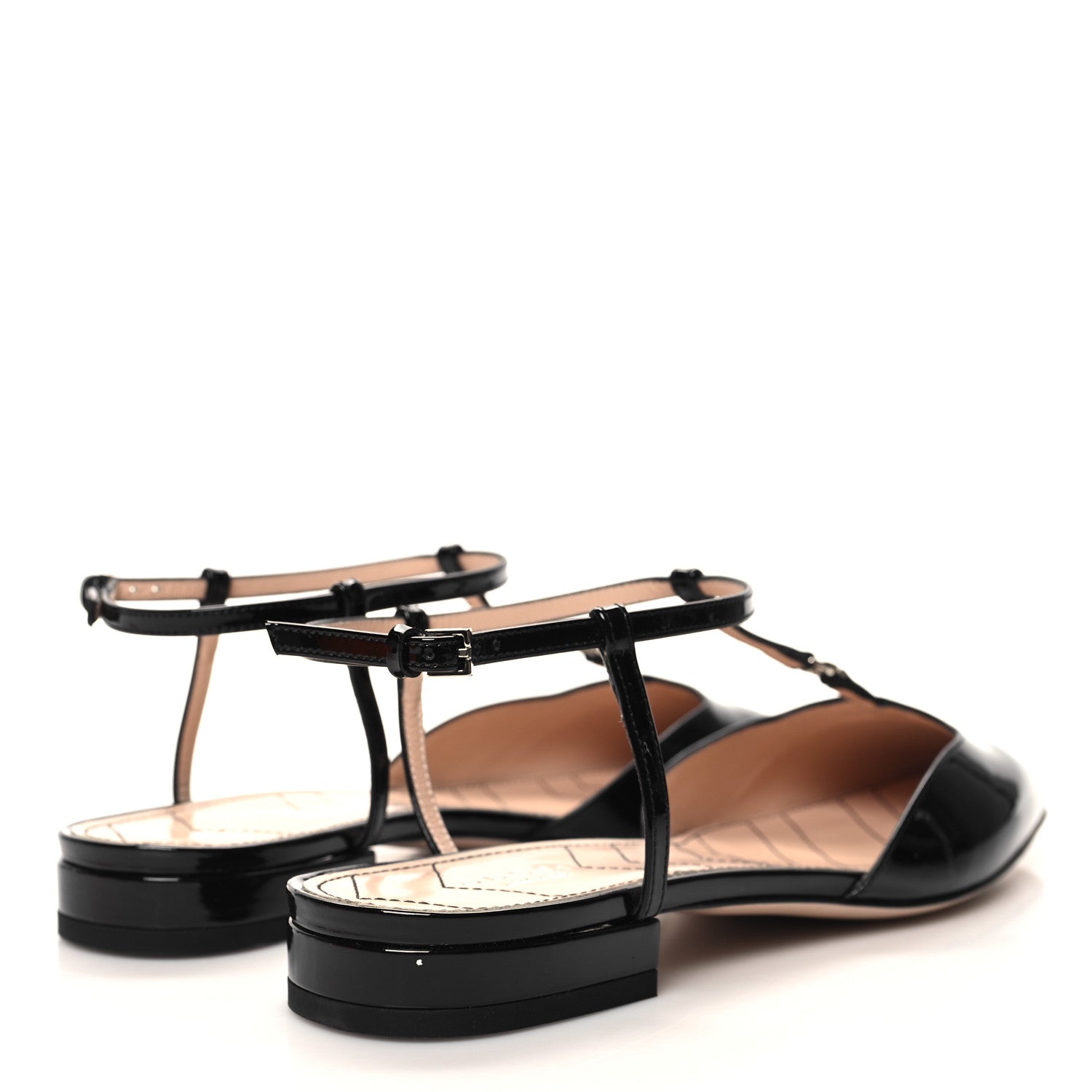 Gucci Vernice Crystal Double G Ballet Flat 40 Black 4 of 9