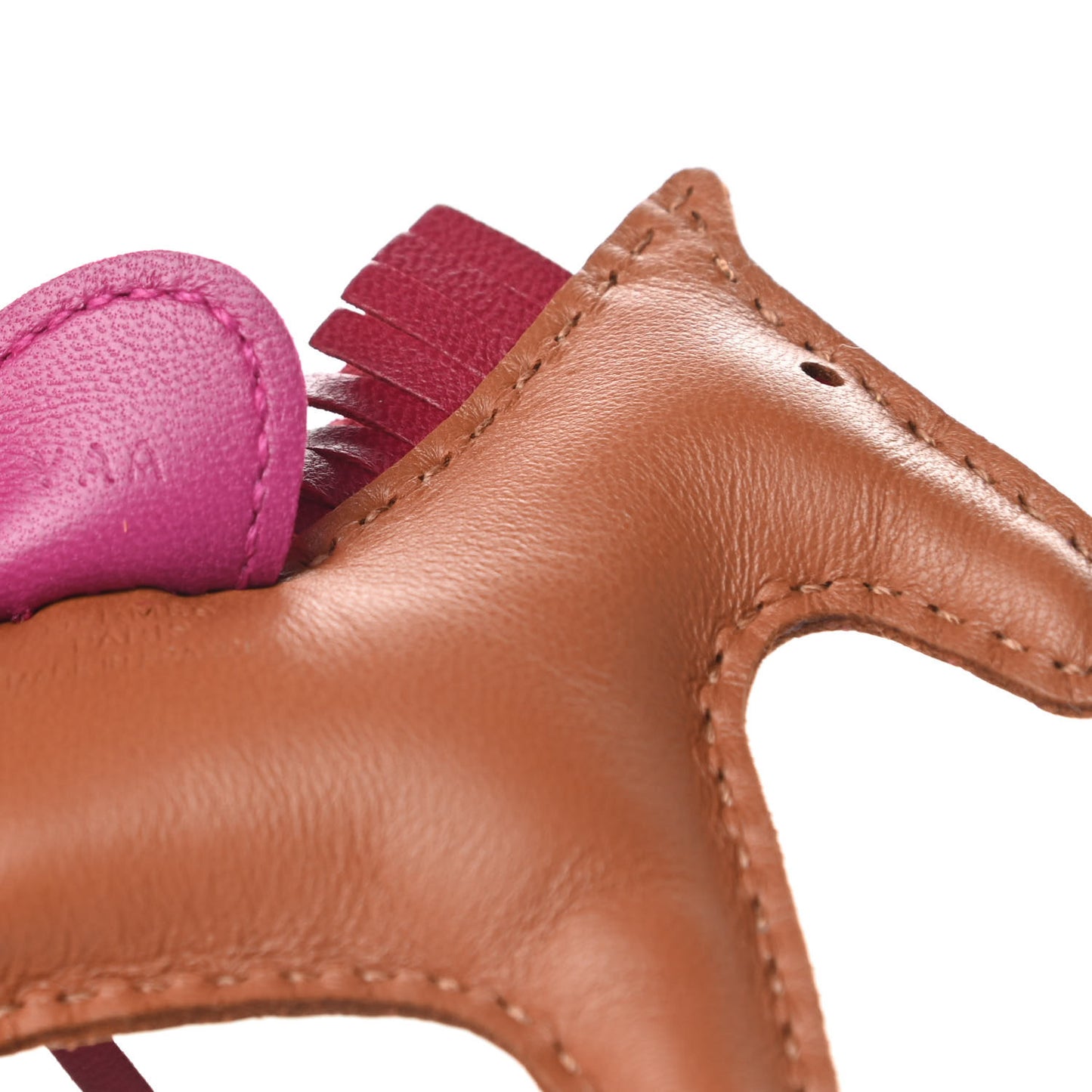 Milo Lambskin Grigri Rodeo Horse Bag Charm PM Gold Rubis Rose Poupre