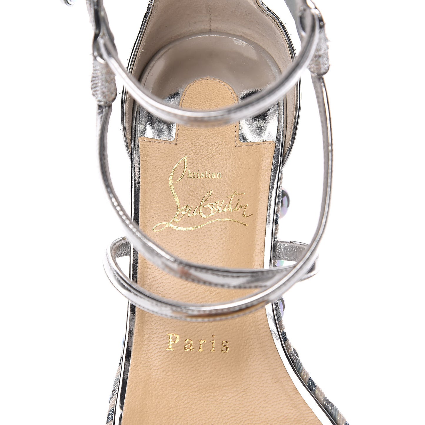 Crepe Satin Specchio Lurex Chocazeppa 60 Platform Sandals 36 Silver
