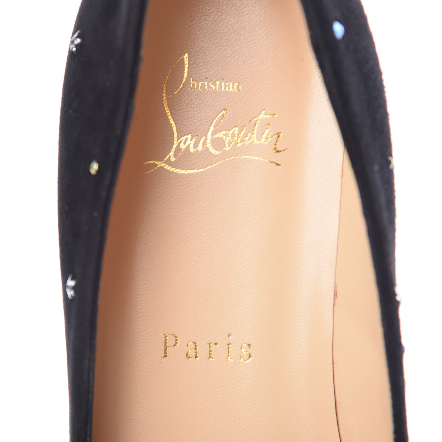 Christian Louboutin Veau Velours Embellished Gravitanita Starry Flats 38.5 Black 7 of 8