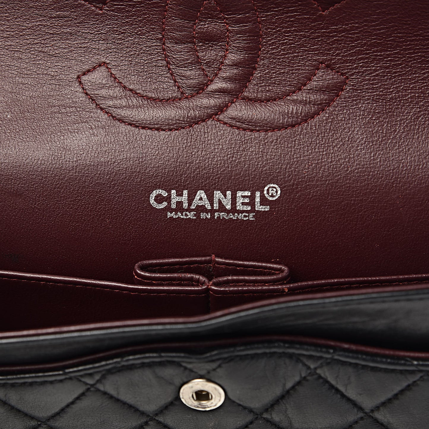 Lambskin Quilted Medium Double Flap Black