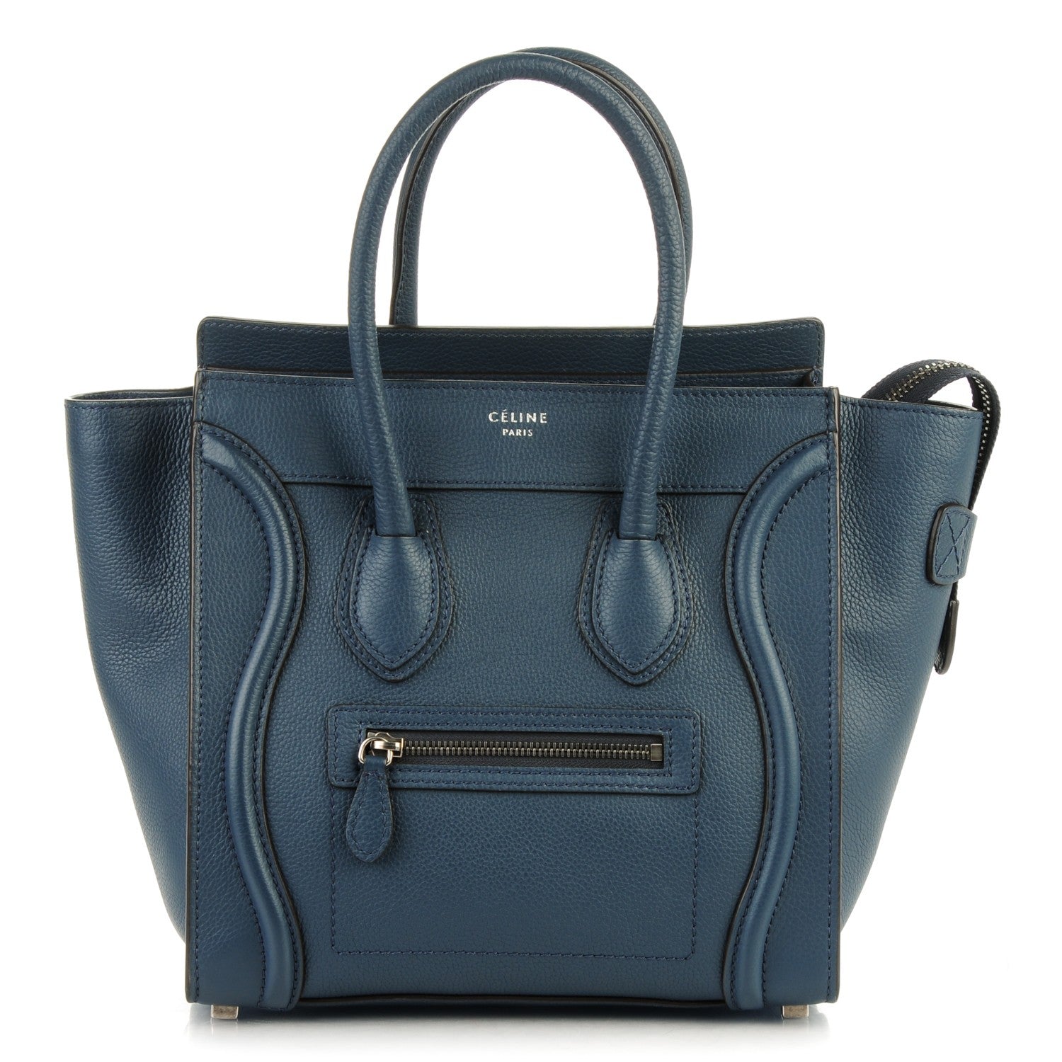 Celine Drummed Calfskin Micro Luggage Orage 1 of 7