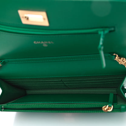 Chanel Aged Calfskin Quilted Reissue Wallet On Chain WOC Green 4 of 4