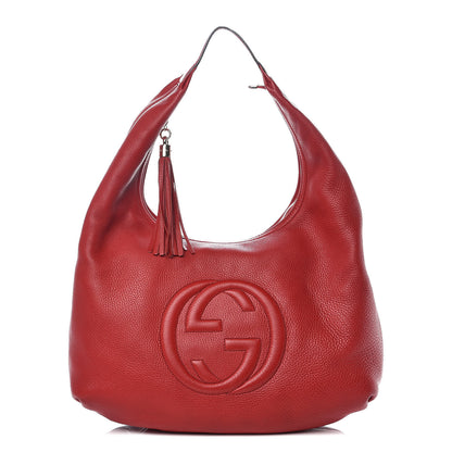 Gucci Pebbled Calfskin Large Soho Hobo Red 1 of 13