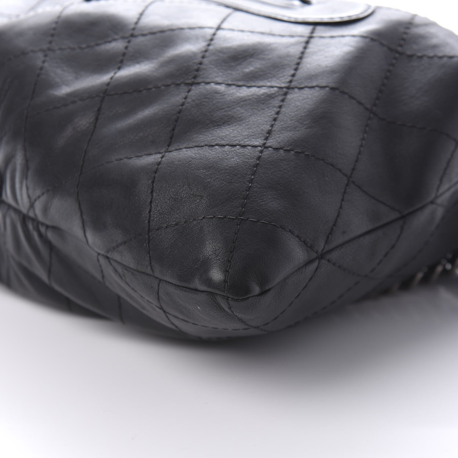 Chanel Calfskin Stitched Double Zip Hobo Black 7 of 12