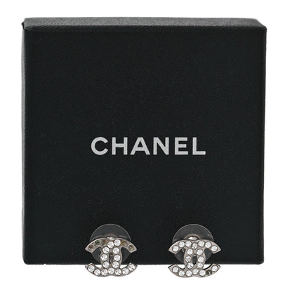 Chanel Crystal Mini Timeless CC Earrings Silver 7 of 7
