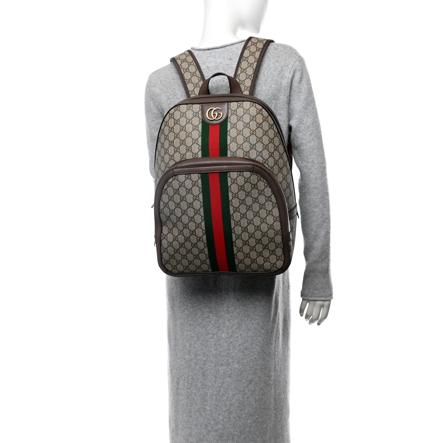 Gucci GG Supreme Monogram Medium Ophidia Day Backpack Brown 2 of 11