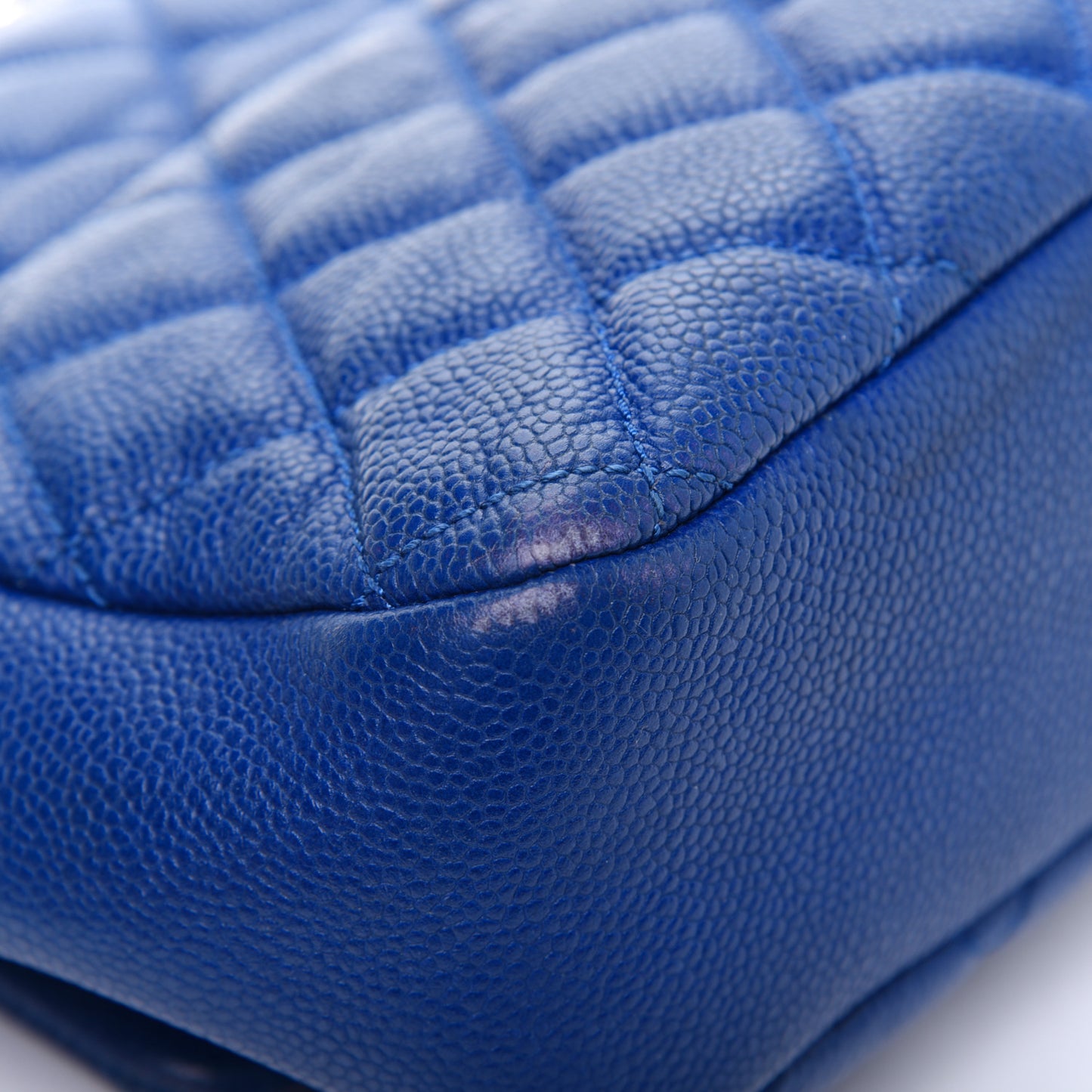 Caviar Quilted Jumbo Easy Flap Blue