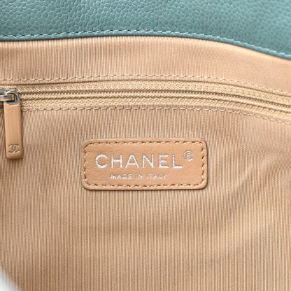 Chanel Caviar Quilted Expandable Zip Shoulder Bag Blue 5 of 13