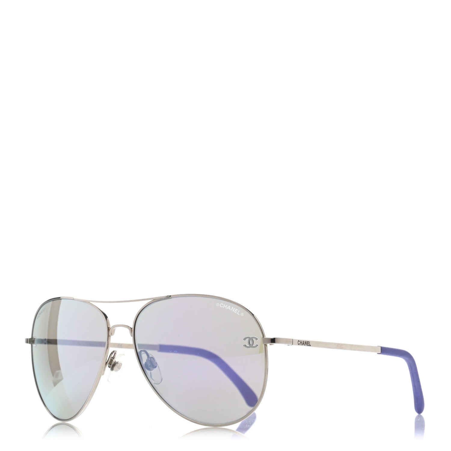 Chanel Polarized CC Aviator Sunglasses 4189-T-Q Purple 1 of 8