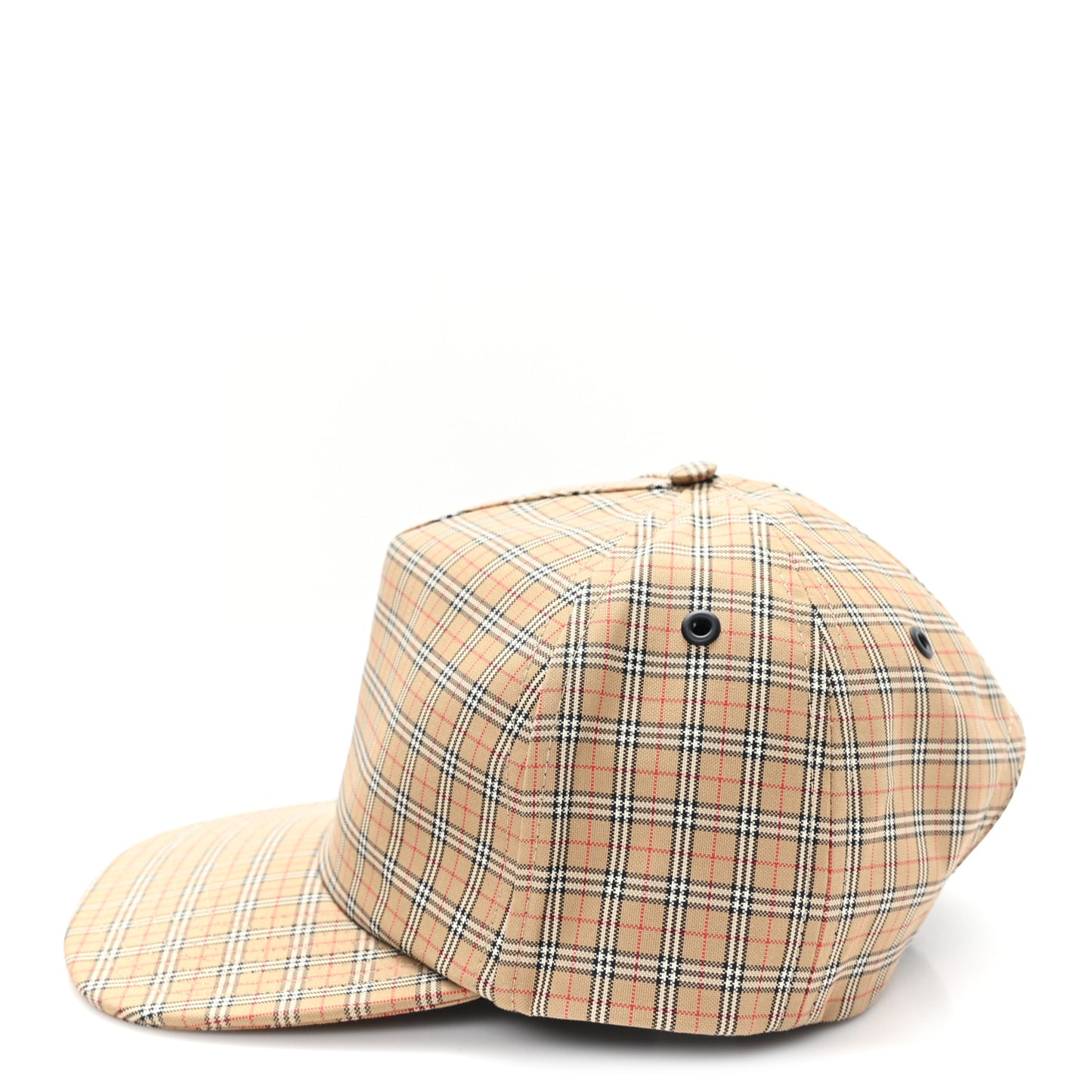 Technical Cotton Micro Check Baseball Hat L Beige