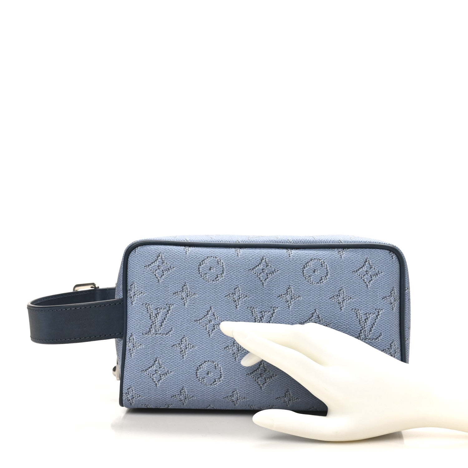 Louis Vuitton Monogram Heritage Locker Dopp Kit Toilet Pouch Blue 2 of 7
