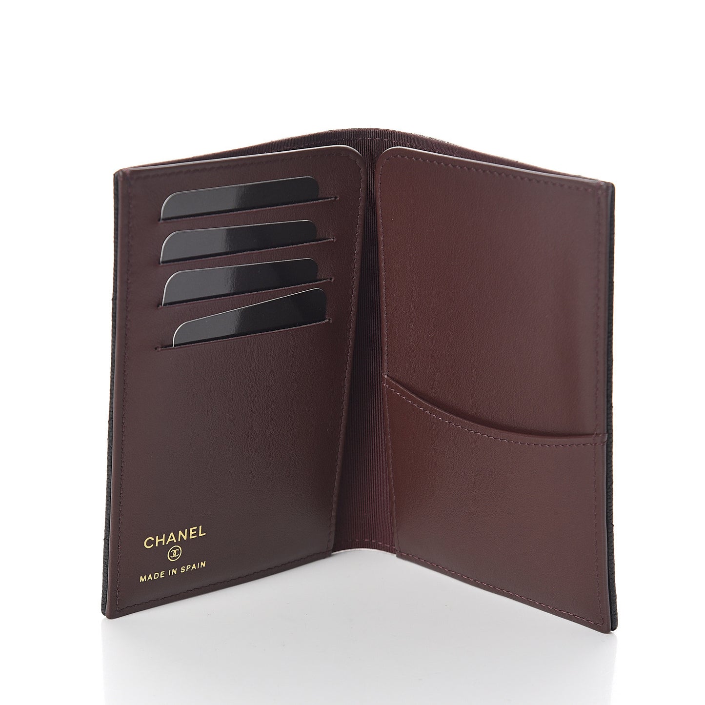 Caviar Quilted Passport Holder Black