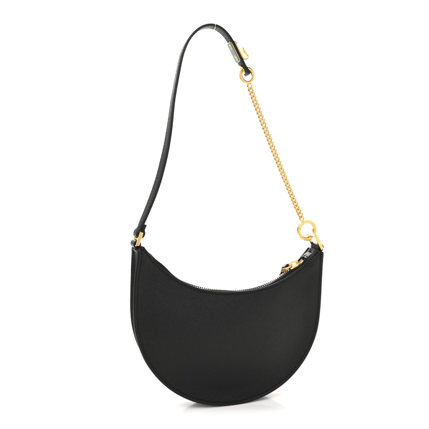 Grainy Calfskin Mini Vlogo Hobo Bag Black