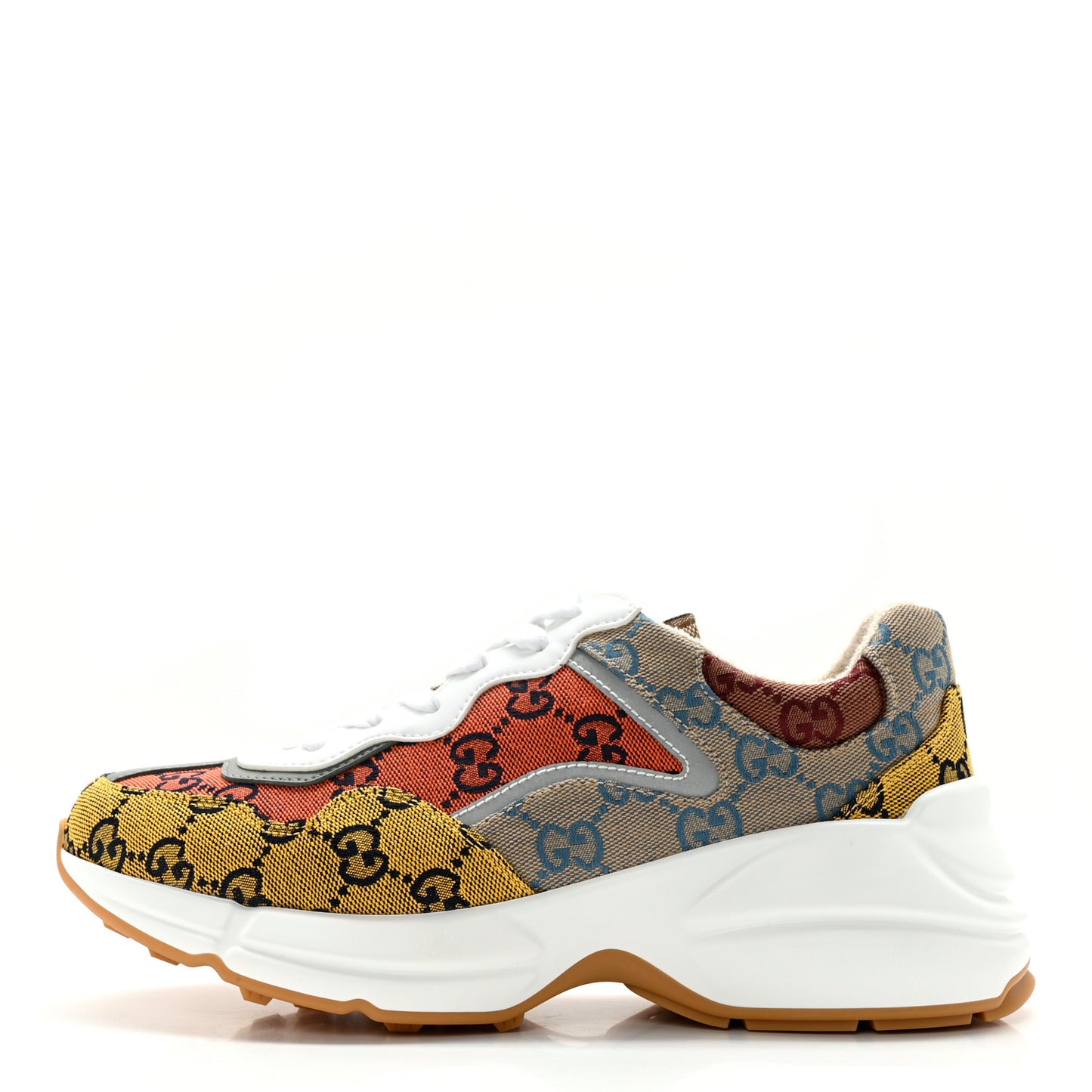 Monogram Multicolor Demetra Womens Rhyton Sneakers 38 Yellow Blue Great White Tabasco