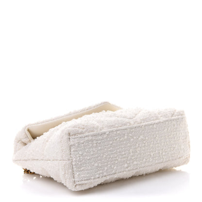 Saint Laurent Boucle Tweed Quilted Toy Loulou Puffer Monogram Chain Satchel Crema Soft 4 of 10