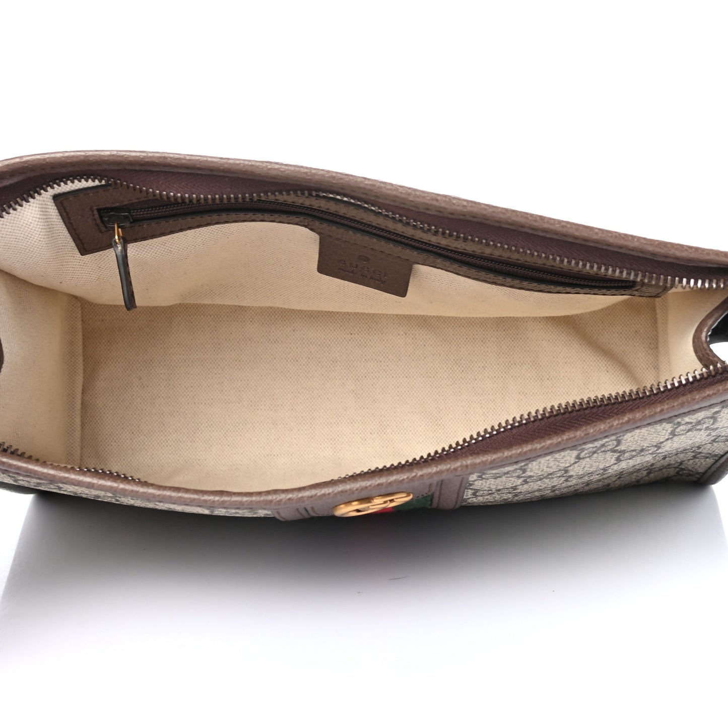 GG Supreme Monogram Web Toiletry Case Brown