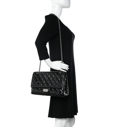 Chanel Distressed Patent Quilted 2.55 Reissue 227 Flap Black 2 of 13