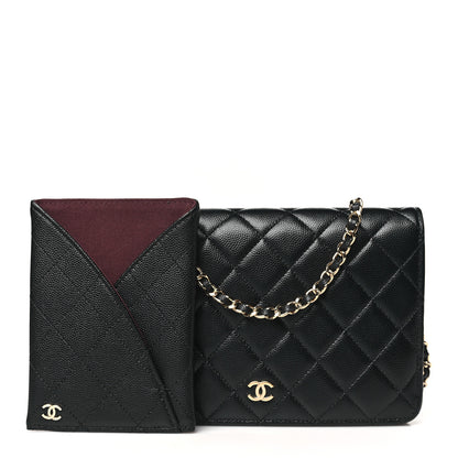 Chanel Caviar Quilted Clutch With Chain  Black 3 of 11
