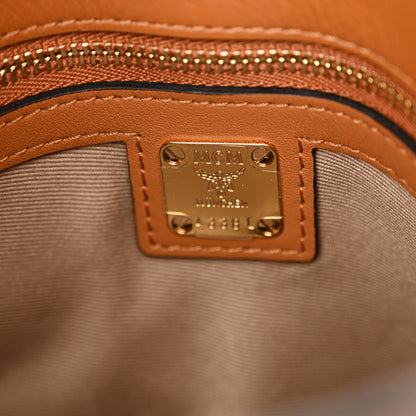 MCM Visetos Calfskin Essential Bucket Bag Cognac 6 of 9