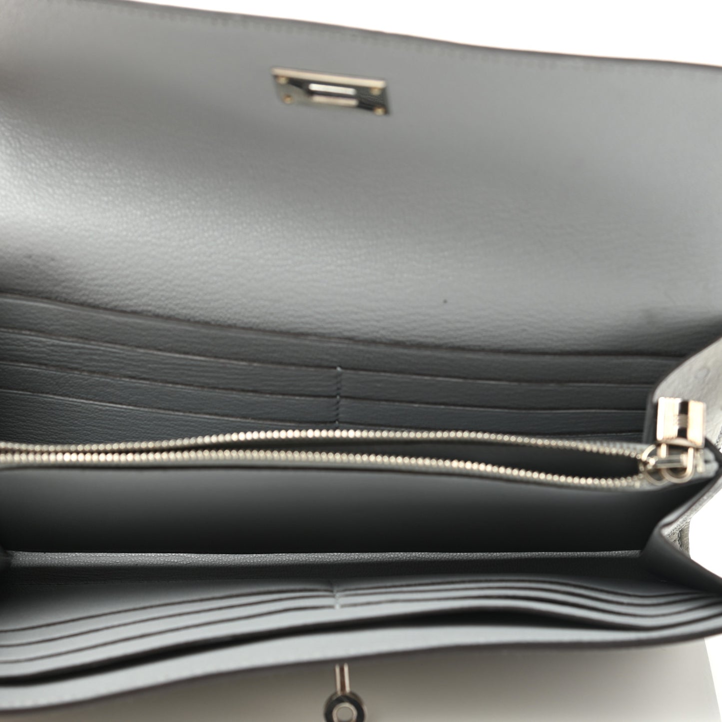 Ostrich Kelly Longue Wallet Bleu Glacier
