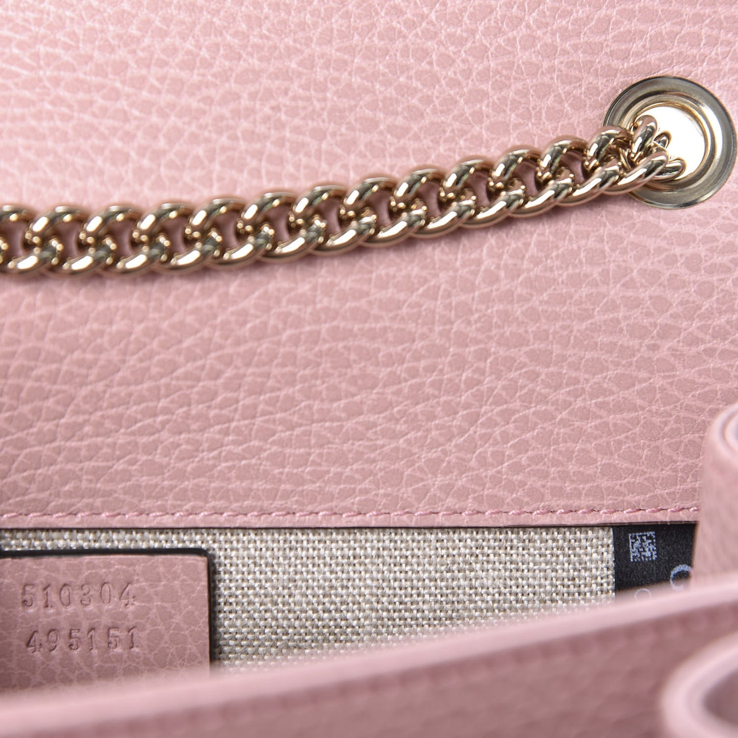 Dollar Calfskin Small Interlocking G Shoulder Bag Soft Pink