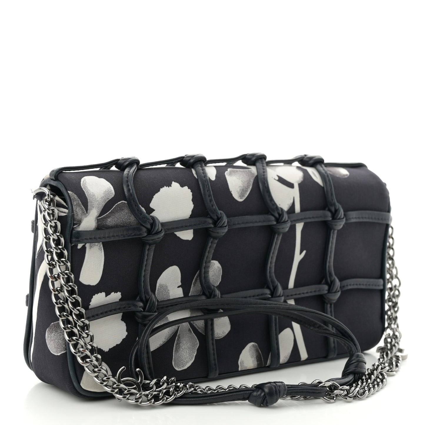 Silk Lambskin Tahiti Timeless Flap Navy White